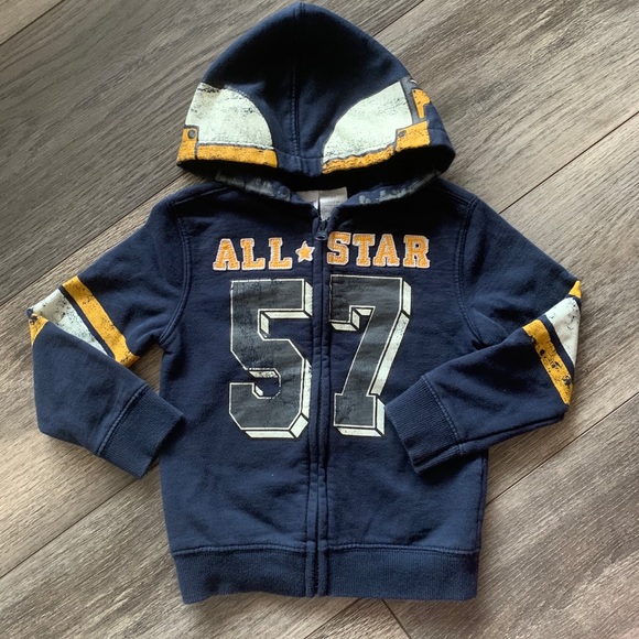 4/$20 - navy/yellow hoodie - Picture 1 of 2